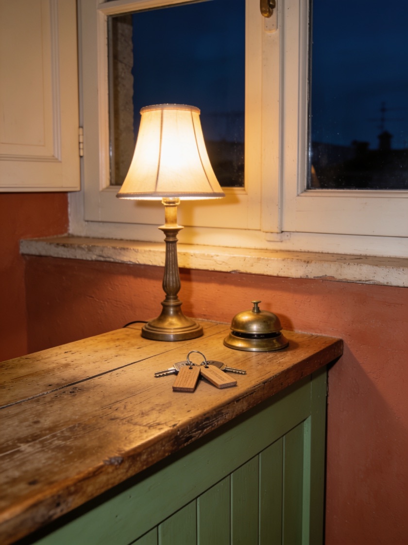 La reception di un B&B di notte: kallmy risponde anche quando non c'è nessuno